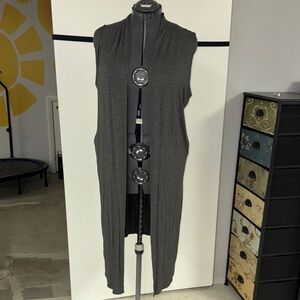 Isaac Liev Gray Open Cardigan